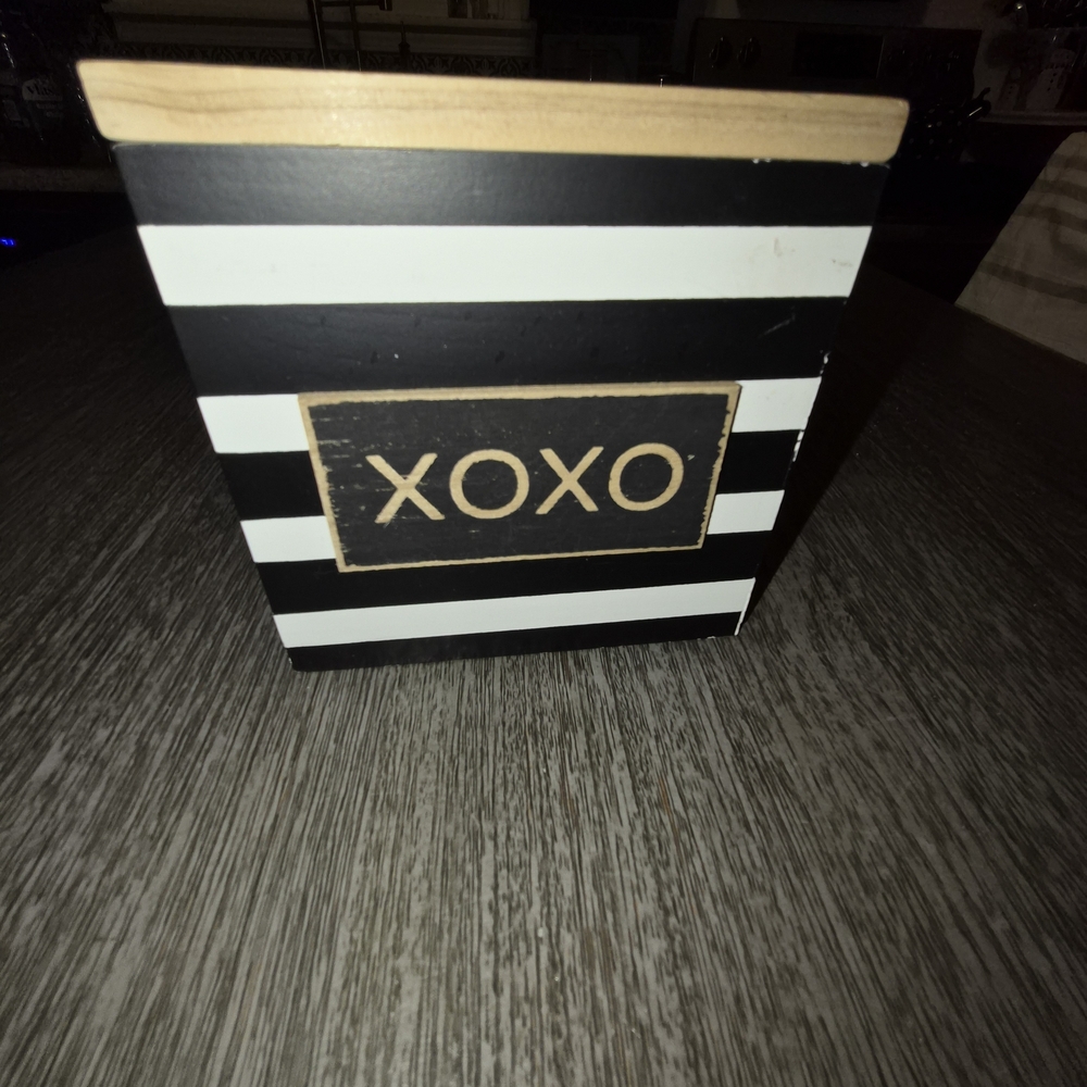 Black and White Striped XOXO Box